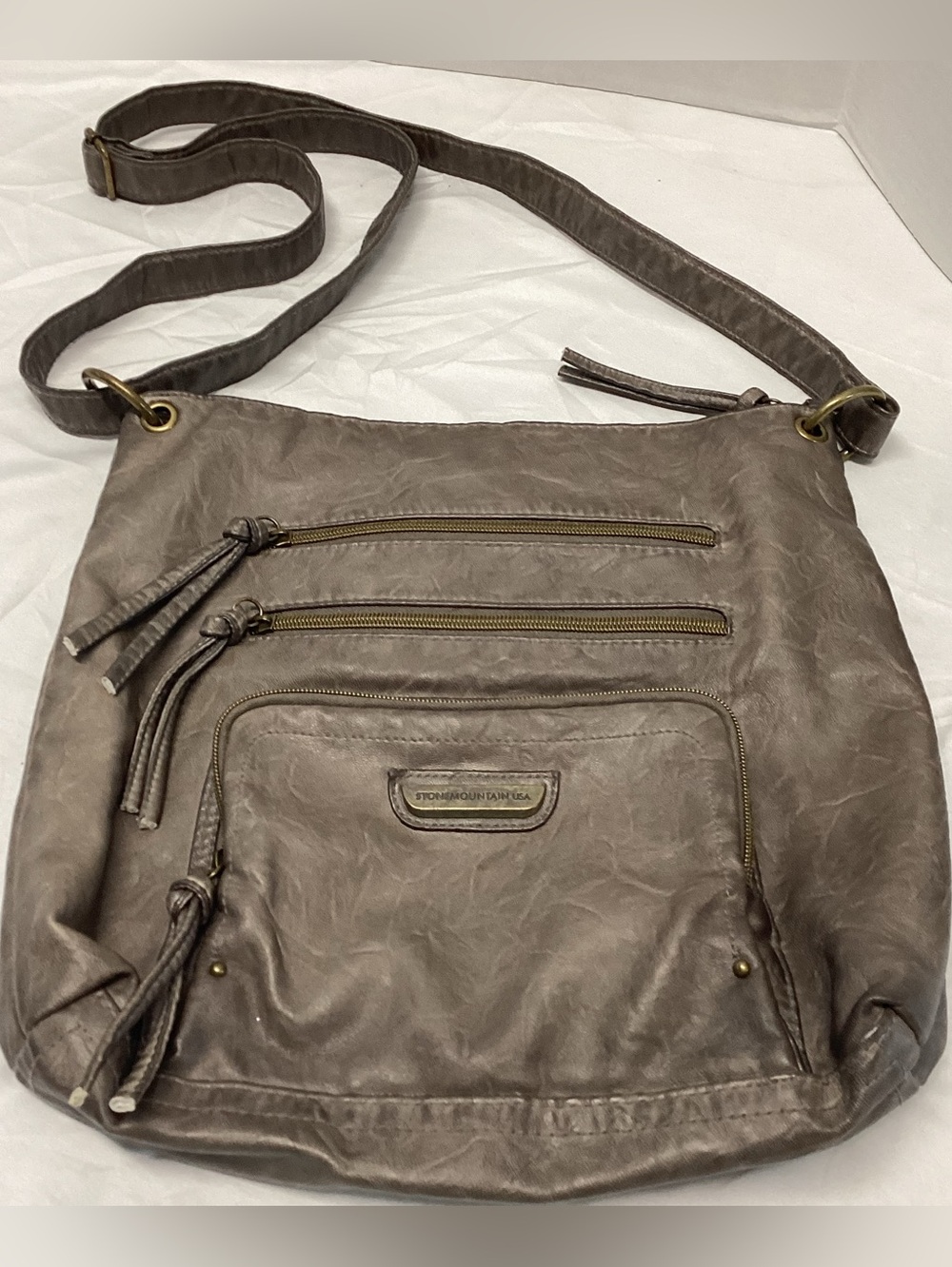 Stone Mountain Accessories Taupe Crossbody Shoulder Bag